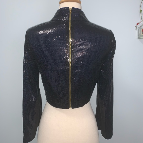 Bailey 44 Mini Sequin Cropped Long Bell Sleeve Top - Picture 7 of 10